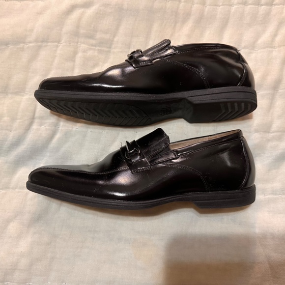 Florsheim boys kids size 7M silver Bit Jr Black Noir Patton dress shoes church - Picture 5 of 11